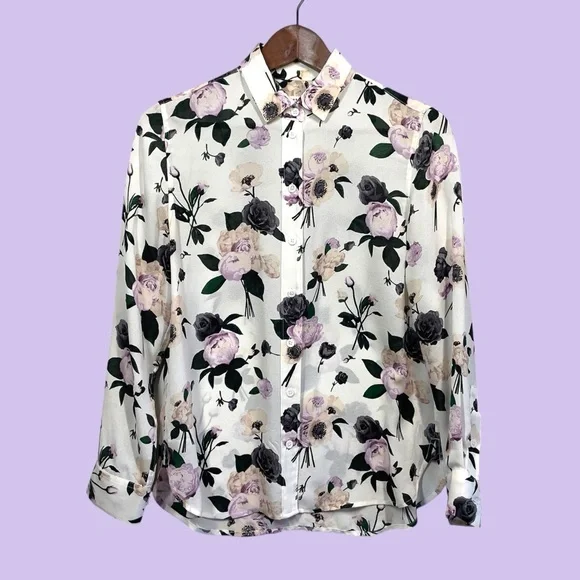 Equipment Liana Floral Print 100% Silk Blouse XS